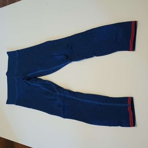 LNDR Blue Black Heathered Ankle Cropped Leggings A13 - Picture 1 of 7